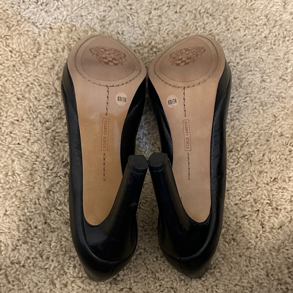Vince Camuto Black Leather Heels - Picture 3 of 4